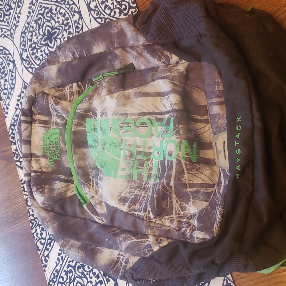 The North Face Backpack Gray, Green, Off White
